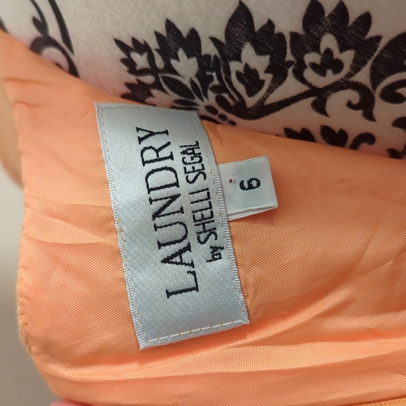 Vintage peach dress flowers & vines - Picture 7 of 10